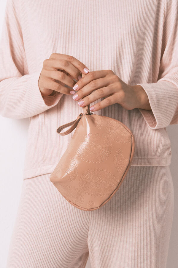 Womensecret Pequeño neceser de piel rosa rosa