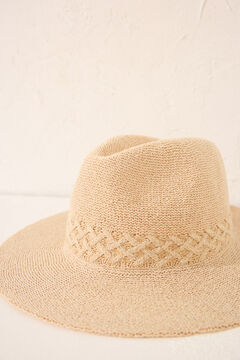 Womensecret Sombrero algodonero trenzado brillo café