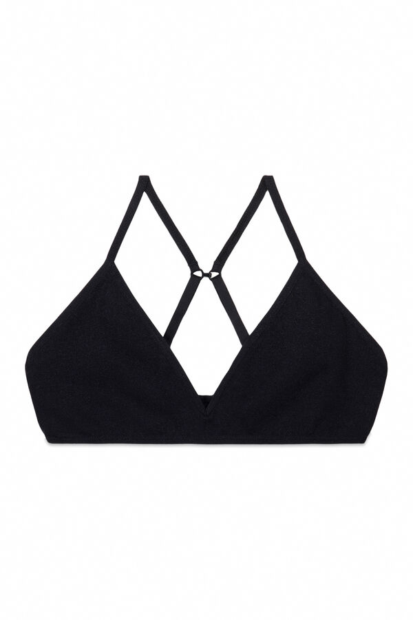Womensecret Sujetador Seamless triangular negro copas extraíbles negro