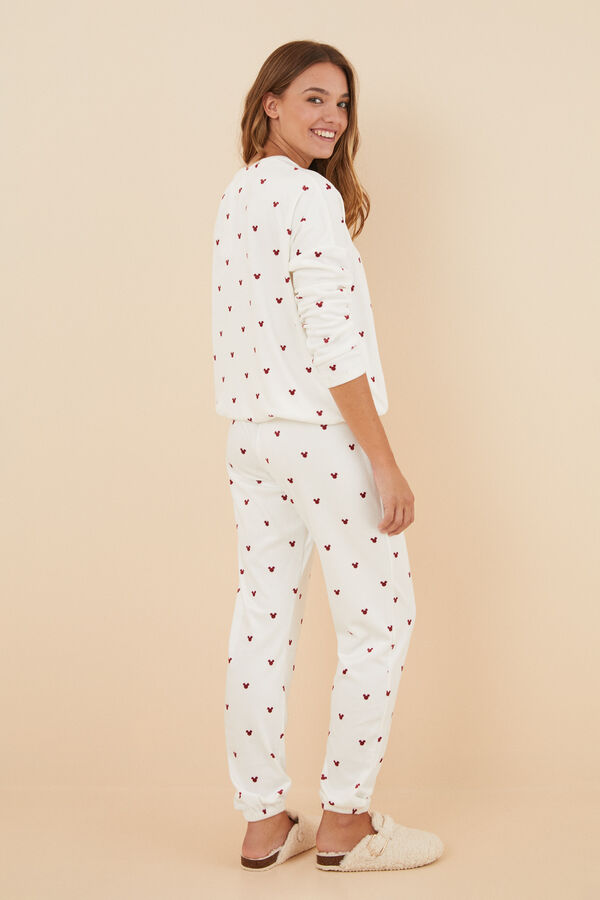 Womensecret Pijama terciopelo Mickey Mouse blanco