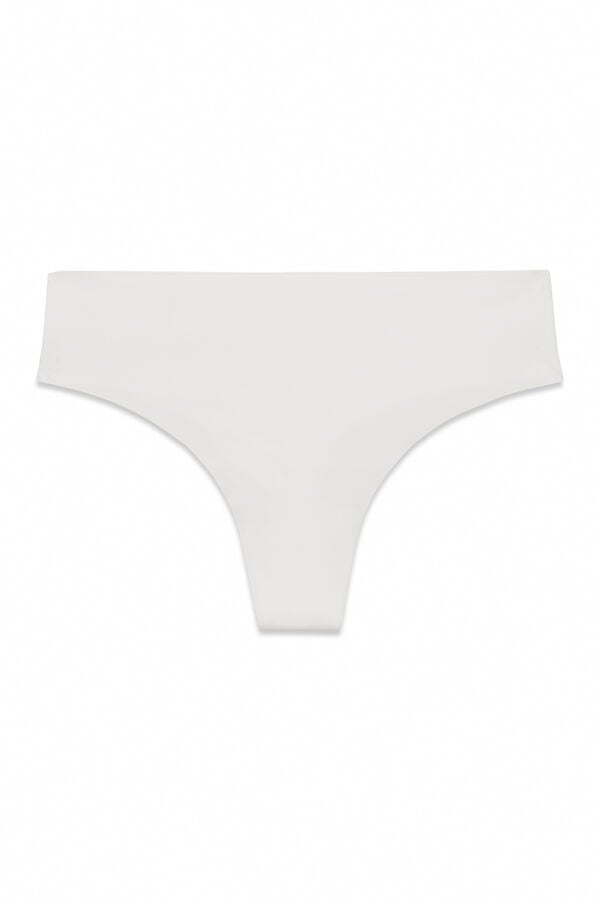 Women'secret Tanga clean cut de microfibra blanca marfil