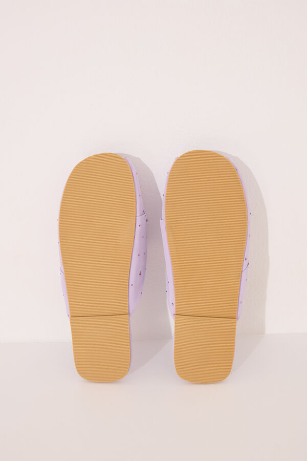 Womensecret Pantuflas para casa de pedrería de color rosa lila morado/lila