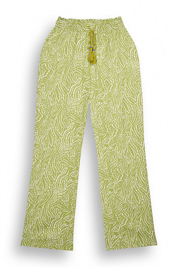 Womensecret Pantalones verde estampado étnico  estampado