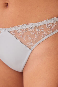 Womensecret Tanga clásica satén azul azul