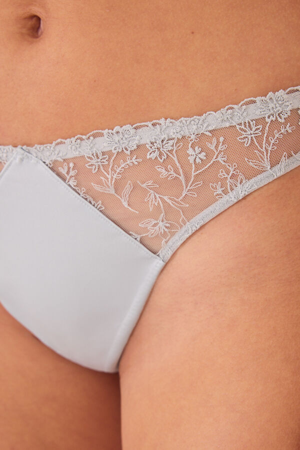 Womensecret Tanga clásica satén azul azul