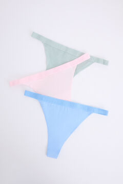 Womensecret Pack 3 tangas azul, verde y rosa blanco