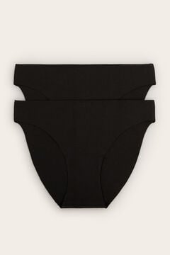 Womensecret Pack 2 panties clásicos algodón negro negro