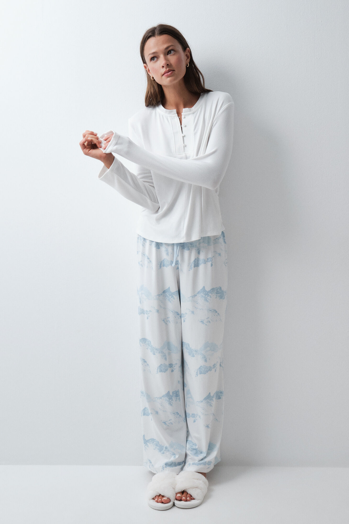 Women'secret Playera manga larga blanca