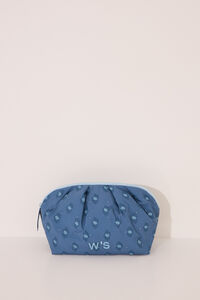 Womensecret Neceser grande acolchado con estampado azul estampado