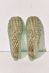 Women'secret Sandalias jelly con efecto de red verde verde