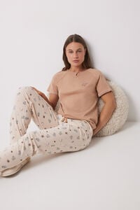 Womensecret Pijama 100% algodón motivos navideños café