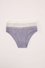 Womensecret Pack de 3 panties de viscosa de algodón acanalado blanco