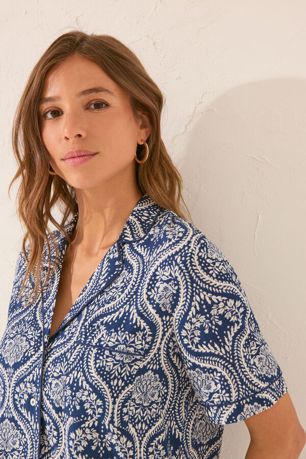 Womensecret Pijama camisera con estampado integral Capri estampado