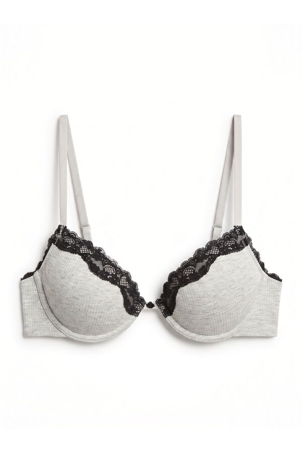 Women'secret Brasier cl&aacute;sico con relleno de algod&oacute;n gris BEAUTIFUL gris