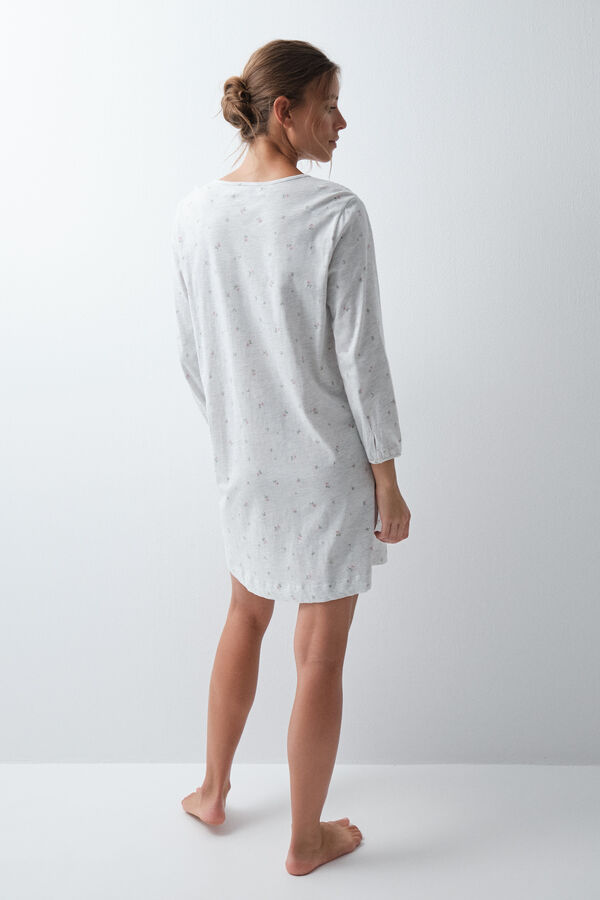 Women'secret Camis&oacute;n corto de algod&oacute;n con estampado de flores gris