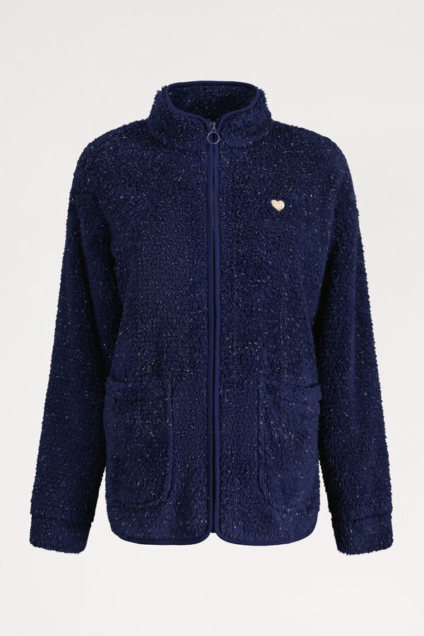 Womensecret Chaqueta pelo lúrex azul azul