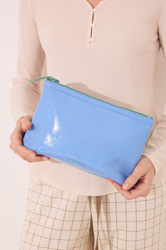 Womensecret Neceser mediano charol azul y verde blanco
