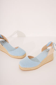 Womensecret Chanclas de plataforma de esparto azul azul