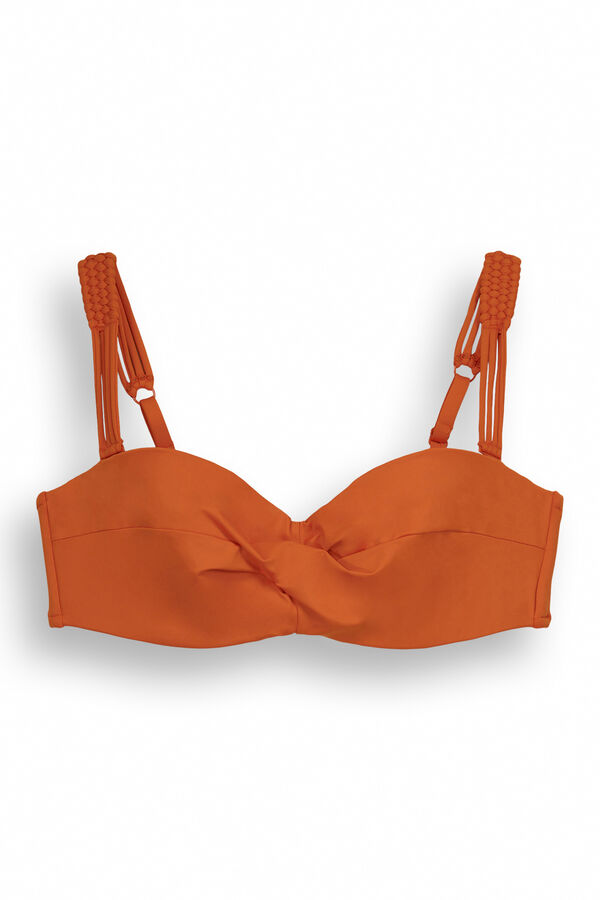 Womensecret Top bikini línea cruzada naranja naranja