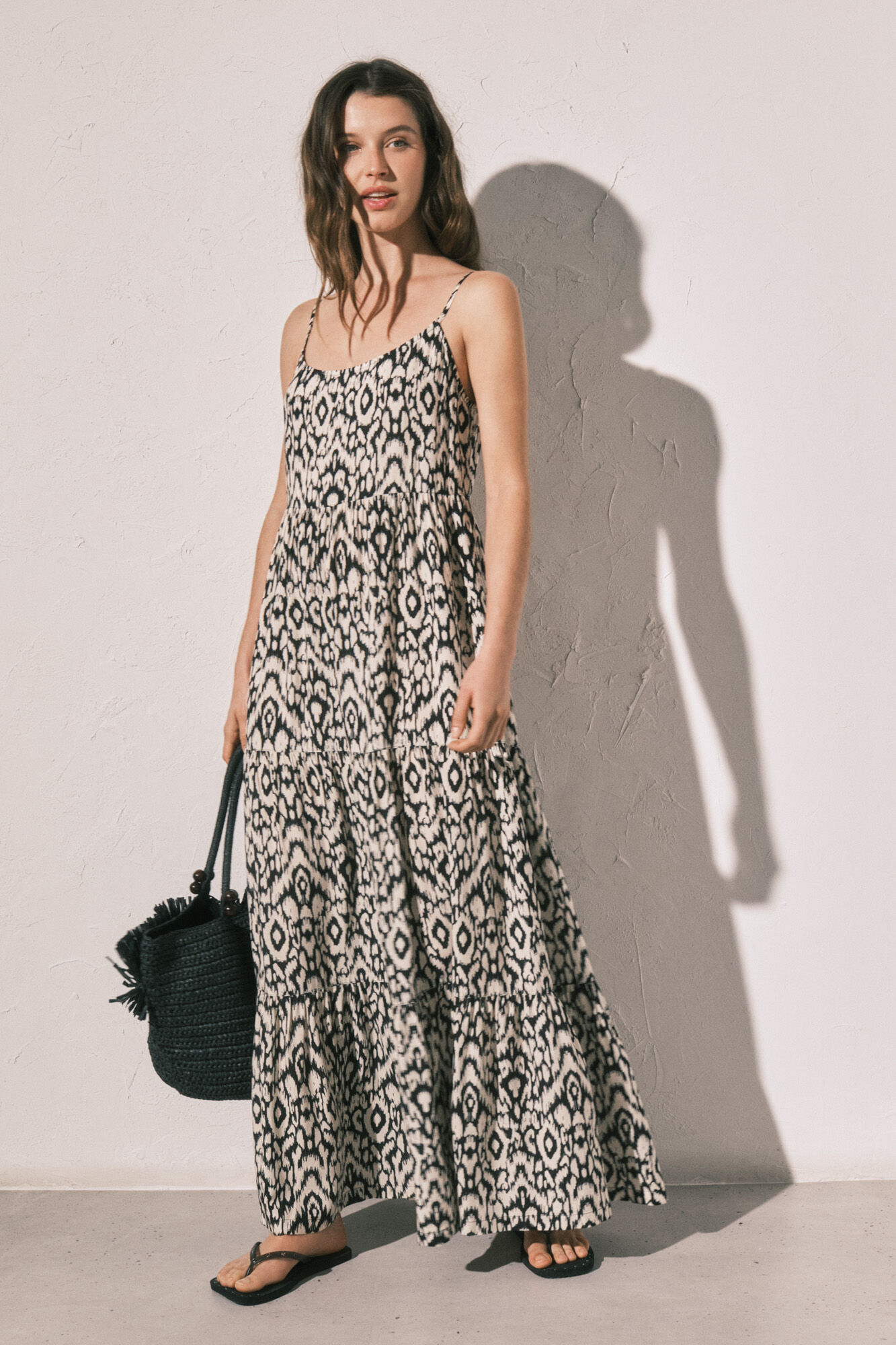 Women'secret Vestido largo de tirantes estampado