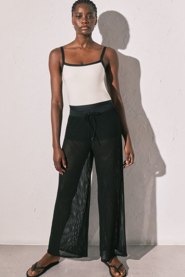 Women'secret Traje de ba&ntilde;o escote recto semi brillante blanco marfil