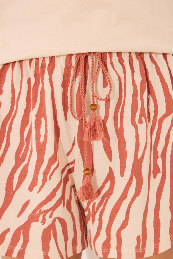 Womensecret Pijama corta con estampado del Rey León café