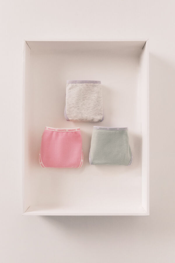 HI&BYE Pack 3 tangas verde, rosa y rosa oscuro blanco