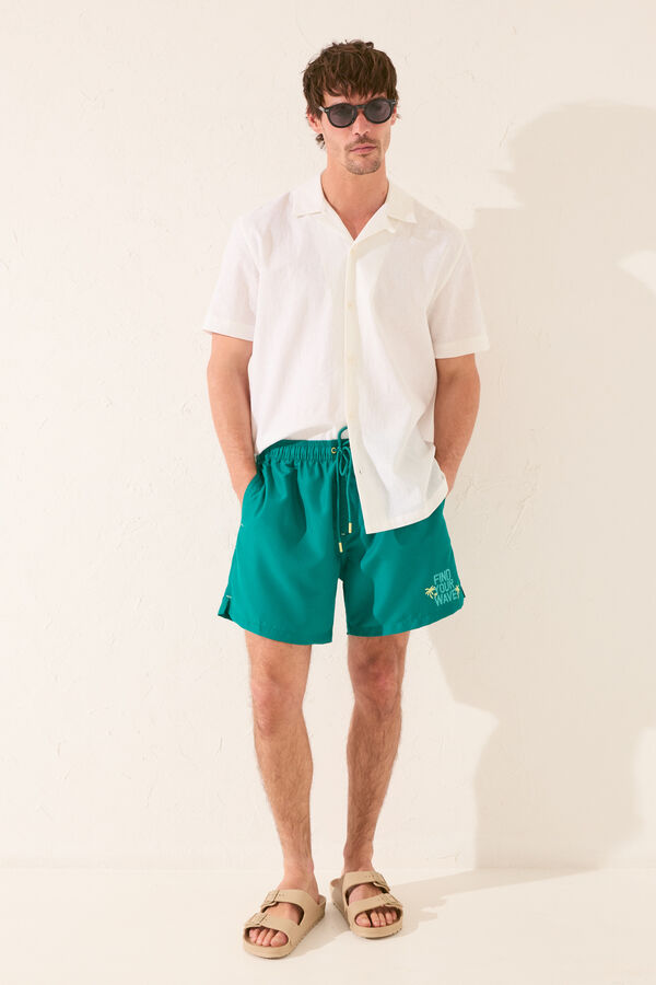 Womensecret Traje de baño estampado verde para hombre verde
