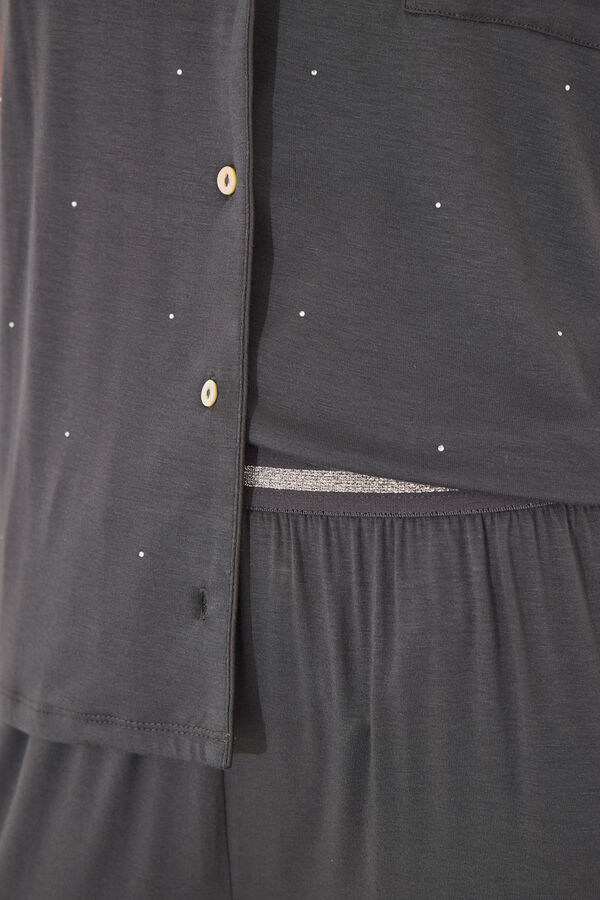 Womensecret Pijama camisera Capri de viscosa gris gris