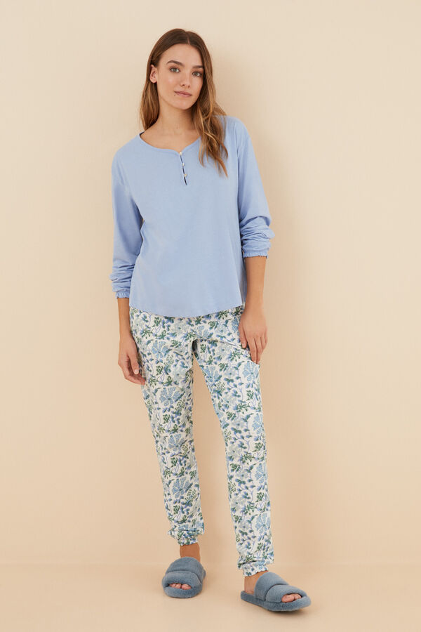 Womensecret Pijama 100% algodón azul azul