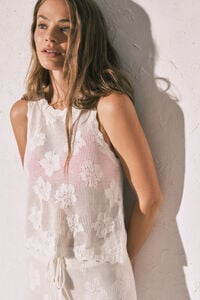 Women'secret Playera top de crochet beige