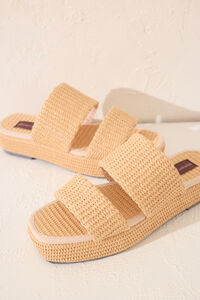 Womensecret Chanclas de plataforma de rafia NATURAL café
