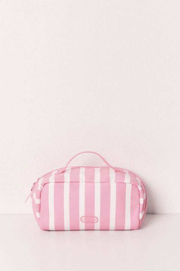 Women'secret Neceser mediano de rayas rosa rosa