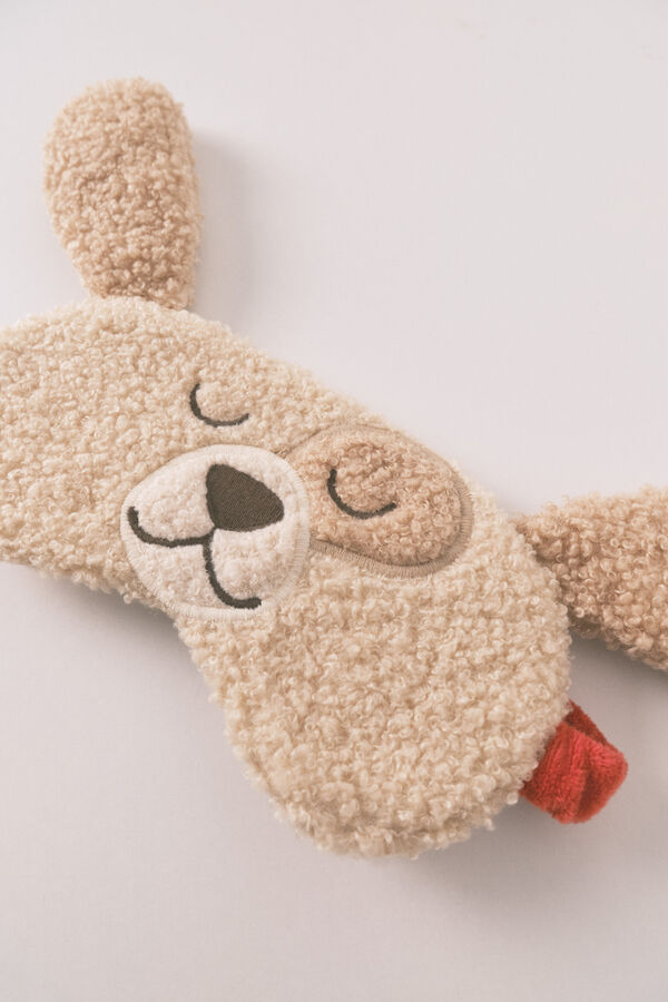 Women'secret Máscara de terciopelo con orejas de perro 3D beige