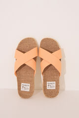Womensecret Chanclas de rafia con tirantes cruzadas café