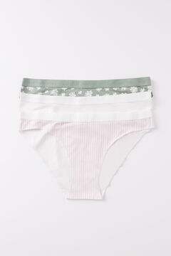 Womensecret Pack 3 panties clásicos algodón logo estampado