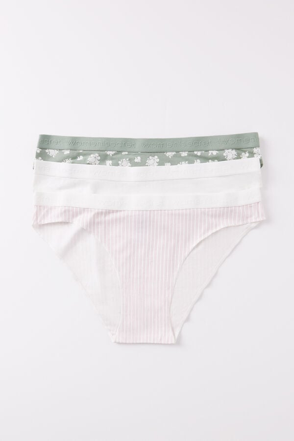 Womensecret Pack 3 panties clásicos algodón logo estampado