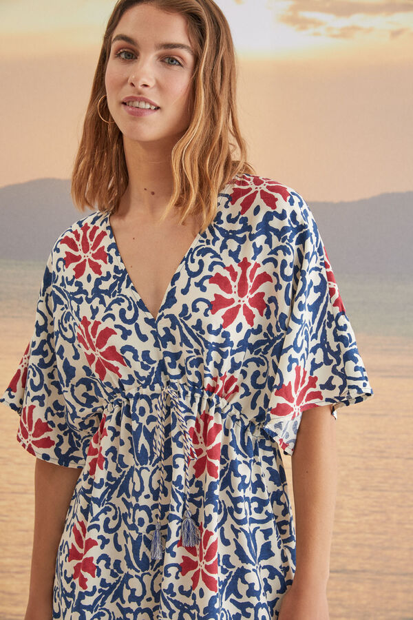 Womensecret Vestido corto camiseta holgada estampado estampado