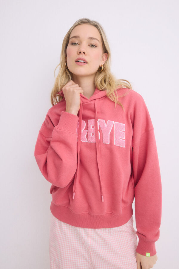 Womensecret Sudadera capucha felpa algodón rosa rosa