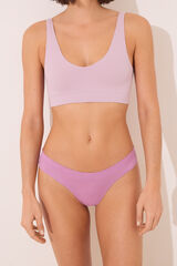 Womensecret Tanga fruncida de color rosa morado/lila