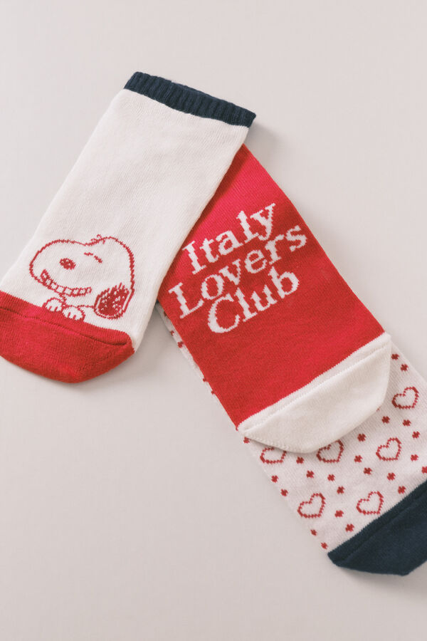Womensecret Pack de 3 calcetines short de Snoopy estampado