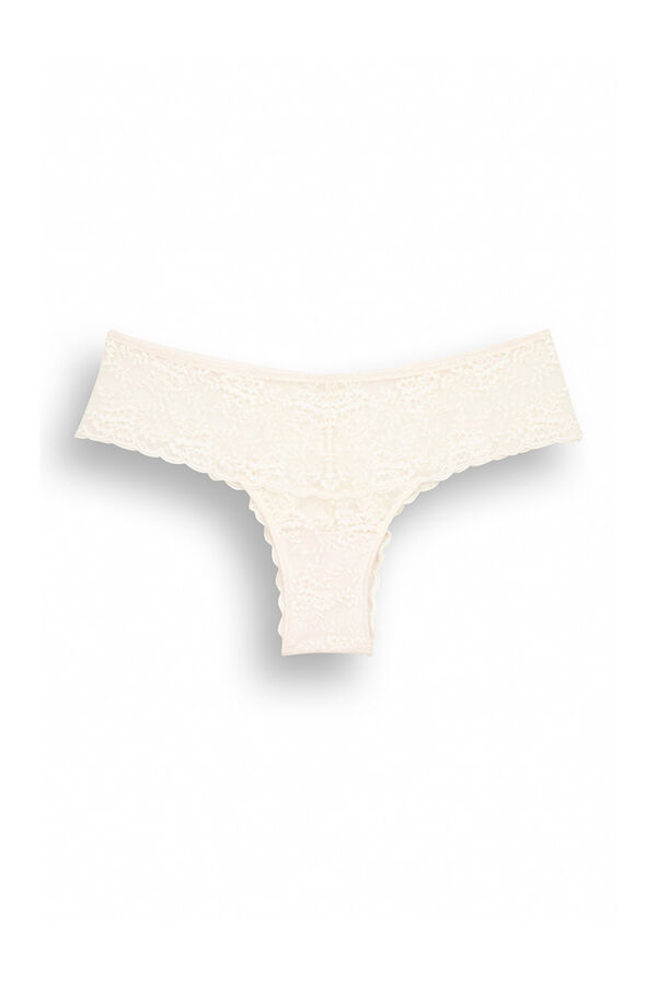 Womensecret Panty brasileño encaje rosa rosa