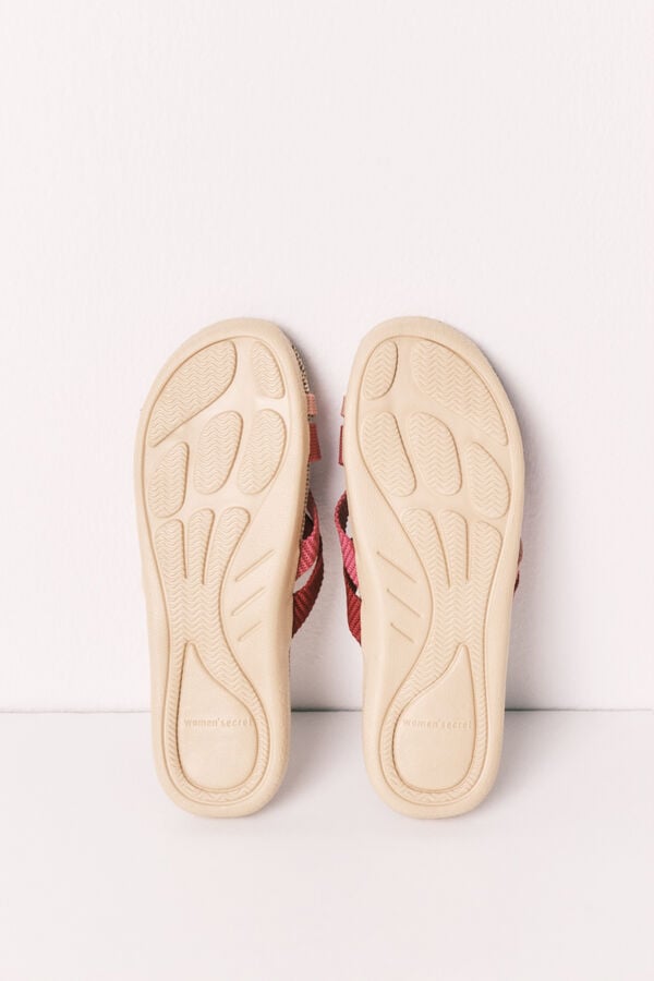 Women'secret Sandalias de tiras multicolor rojo