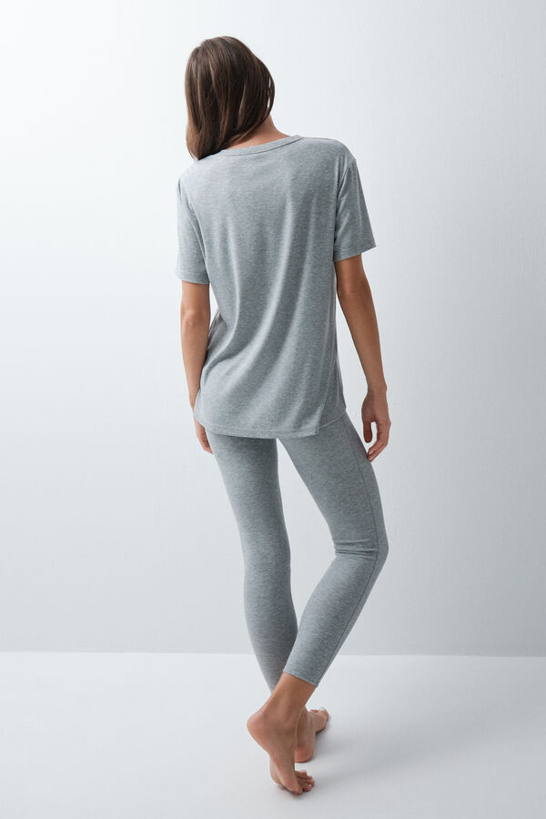 Women'secret Pijama larga playera legging gris gris