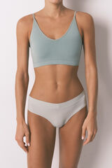 Women'secret Panty brasile&ntilde;o ancho fruncido verde verde