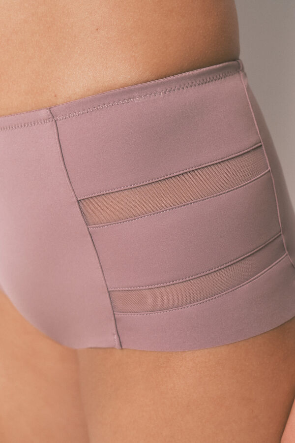 Women'secret Panty alta clásica de microfibra rosa rosa