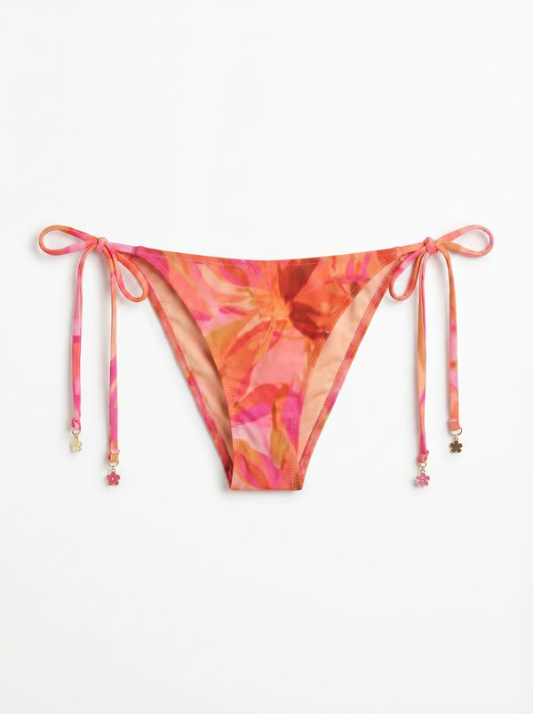 Women'secret Panty de bikini brasile&ntilde;o de malla con estampado floral maxi estampado