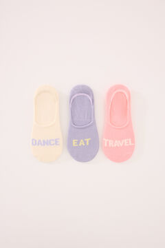 Womensecret Pack de 3 calcetines invisibles con texto estampado