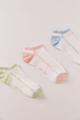 Womensecret Pack de 3 calcetines short liso estampado