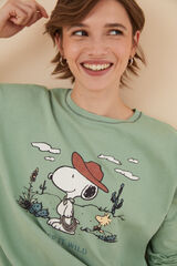 Womensecret Pijama 100% algodón Snoopy verde verde